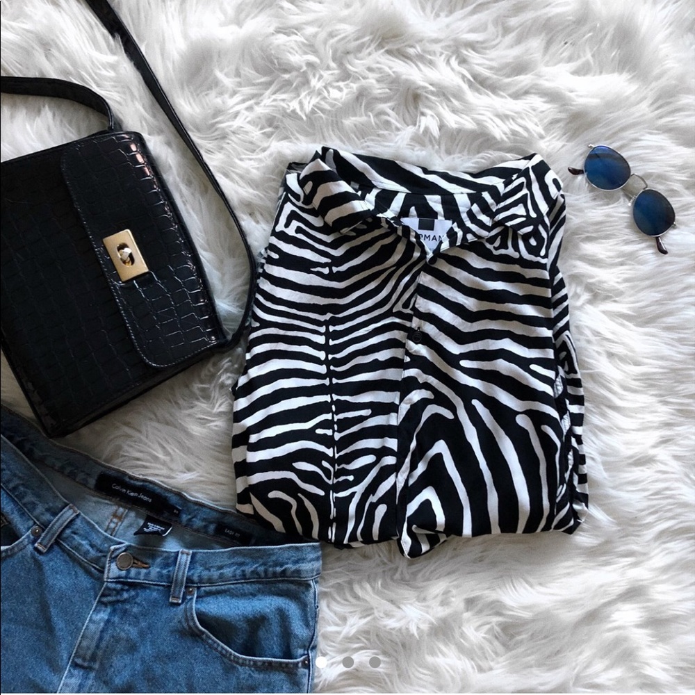 Topman Zebra Button Up Shirt